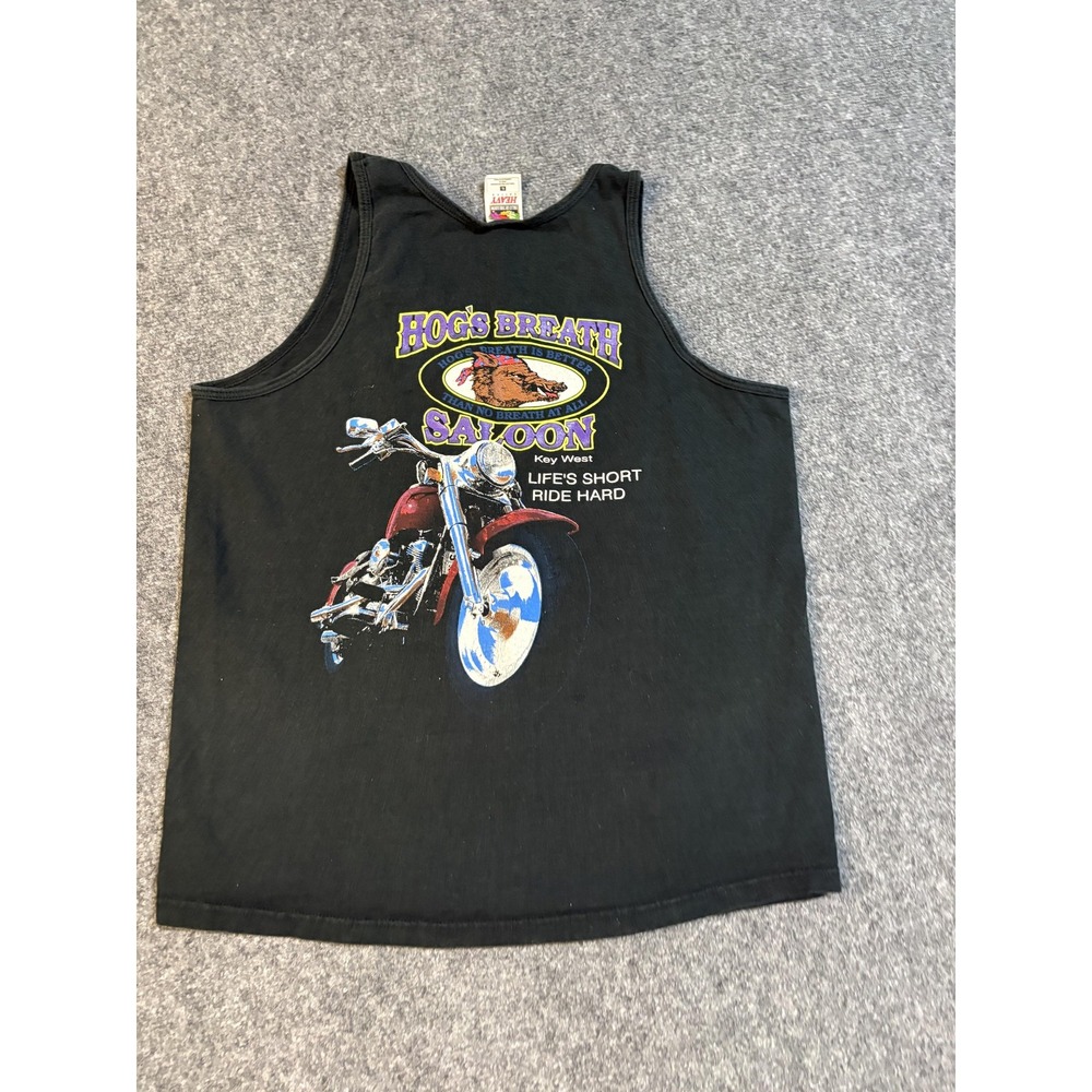 Fruit Of The Loom Shirt Mens Large Black Hog's Breath Saloon Motorcycle Tank Top